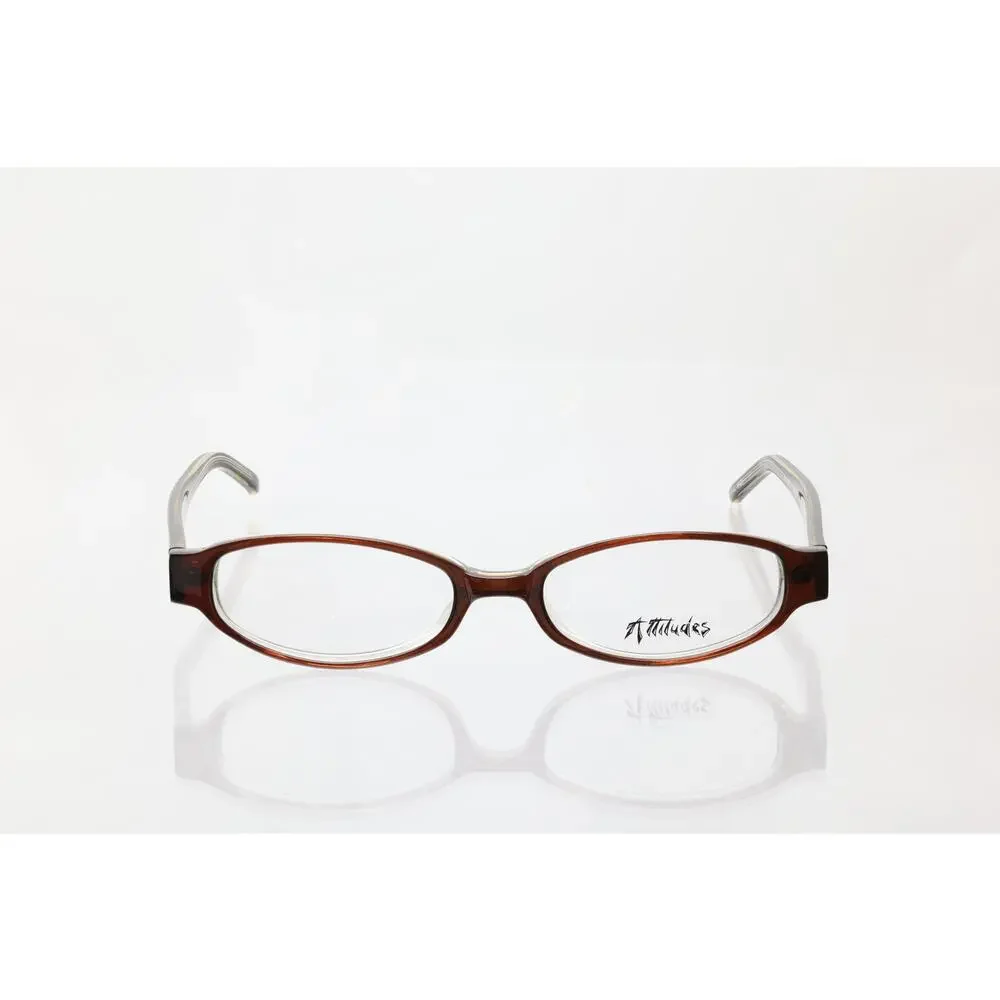 ATTITUDES #3 BRN/Crystal 50-17-140mm Eyeglass FRAMES ONLY - NEW/WITHOUT TAGS